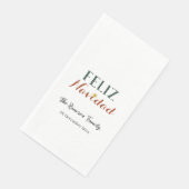 Serviette En Papier Feliz Navidad minimaliste Noël familial (Coin)