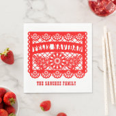 Serviette En Papier Feliz Navidad Papel Picado (En situation)