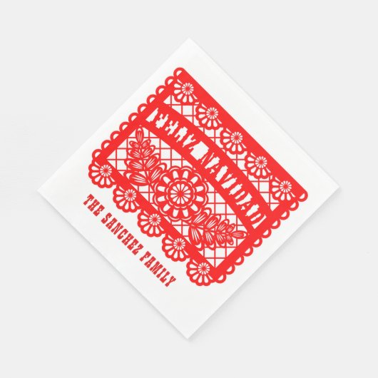 Serviette En Papier Feliz Navidad Papel Picado (Coin)