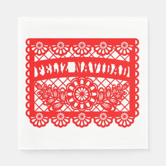 Serviette En Papier Feliz Navidad Papel Picado (Devant)