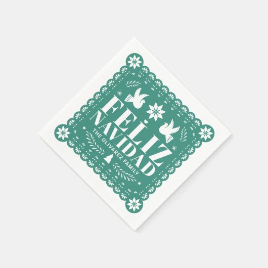 Serviette En Papier Feliz Navidad Papel Picado Noël (Coin)