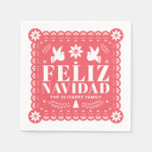 Serviette En Papier Feliz Navidad Papel Picado Noël (Devant)