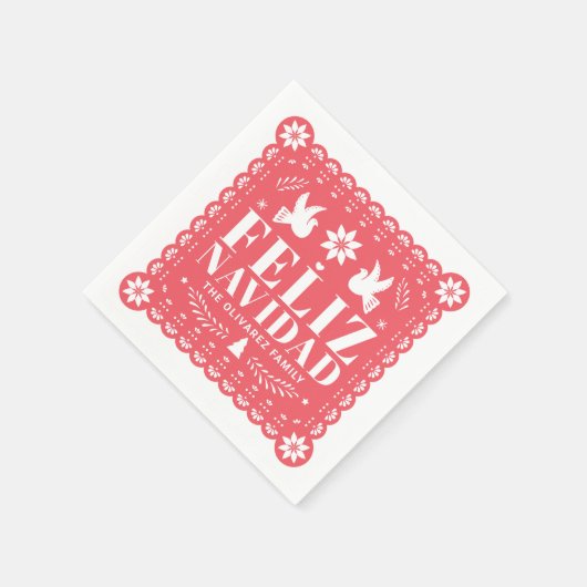 Serviette En Papier Feliz Navidad Papel Picado Noël (Coin)