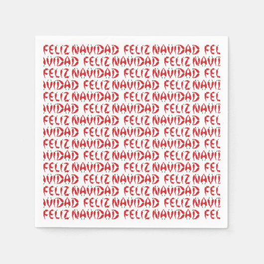 Serviette En Papier Feliz Navidad Red Chile Pepper (Devant)