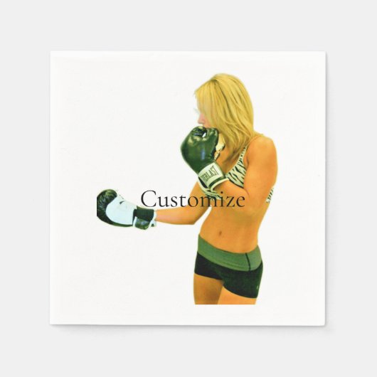 Serviette En Papier Female Fitness Model boxing Thunder_Cove (Devant)