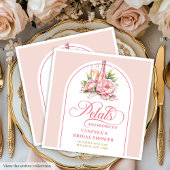 Serviette En Papier Feminine Blush Petals and Prosecco Napkin Design