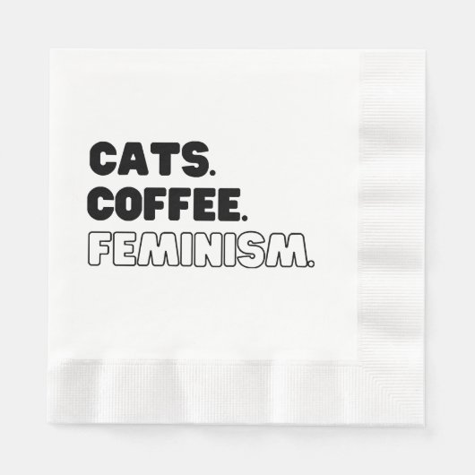 Serviette En Papier Féminisme du café des chats (Devant)