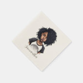 Serviette En Papier Femme afro chic et classique (Coin)