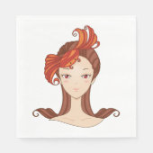 Serviette En Papier Femme Aux Cheveux De Crabe (Devant)