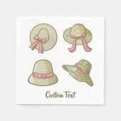 Serviette En Papier Femme Casquette d'été Jaune (Devant)