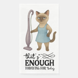 Serviette En Papier Femme de Cat House qui travaille dur pour Cat Mama