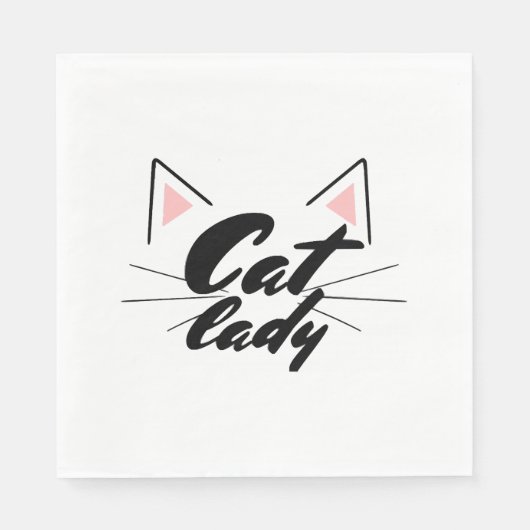 Serviette En Papier femme de chat (Devant)