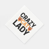 Serviette En Papier Femme de chat folle (Coin)