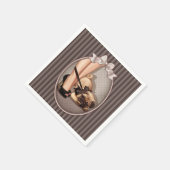 Serviette En Papier Femme et Carlin chiot (Coin)