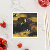 Serviette En Papier Femme et Cheval (En situation)