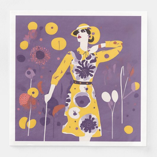 Serviette En Papier Femme Golfeuse - Ensemble De 50 (Devant)