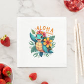 Serviette En Papier Femme Hawaiienne-Chemise Aloha Hawaii (En situation)
