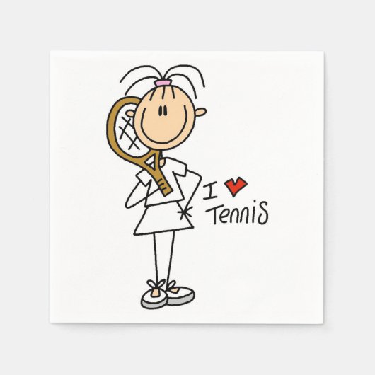 Serviette En Papier Femme I Love Tennis (Devant)