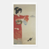 Serviette En Papier femme kimono rouge -monogrammed (Devant)