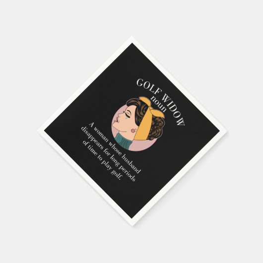 Serviette En Papier Femme Mari Golfer Funny Cadeau Golf Widow Noun Def (Coin)