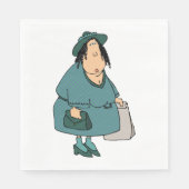 Serviette En Papier Femme portant des sacs (Devant)