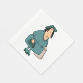 Serviette En Papier Femme portant des sacs (Coin)