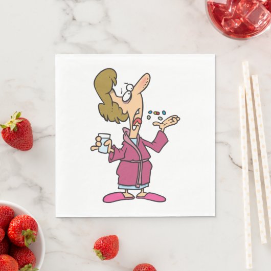 Serviette En Papier Femme prenant des pilules (En situation)