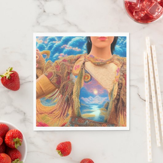 Serviette En Papier Femme Shaman (En situation)