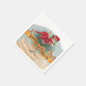 Serviette En Papier Femme victorienne Champagne Rouge Happy (Coin)