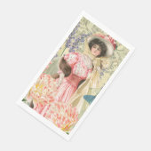 Serviette En Papier Femme victorienne florale rose Régence (Coin)