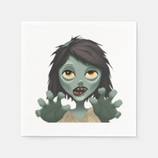 Serviette En Papier Femme Zombie - Emoji (Devant)