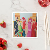 Serviette En Papier Femmes Art Déco (En situation)