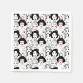 Serviette En Papier Femmes avec Motif à bâton à lèvres (Devant)
