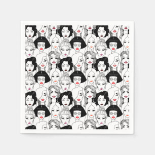 Serviette En Papier Femmes avec Motif à bâton à lèvres