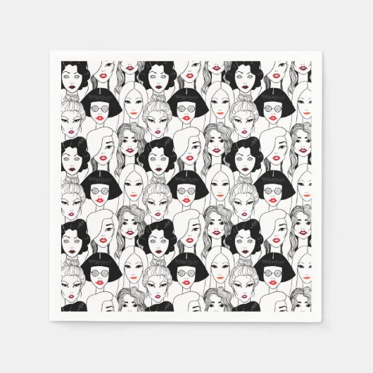 Serviette En Papier Femmes avec Motif à bâton à lèvres (Devant)