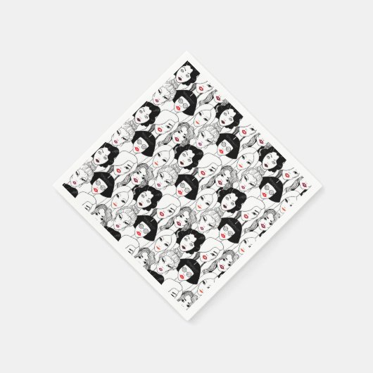 Serviette En Papier Femmes avec Motif à bâton à lèvres (Coin)