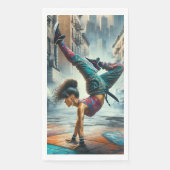 Serviette En Papier Femmes en action de Breakdancer Silhouette de New (Devant)