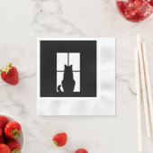 Serviette En Papier Fenêtre Cat Cliquez pour Customiser Arrière - plan (En situation)