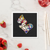 SERVIETTE EN PAPIER FENÊTRE EN VERRE STAINÉ (En situation)