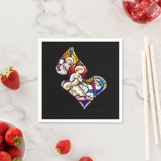 SERVIETTE EN PAPIER FENÊTRE EN VERRE STAINÉ (En situation)