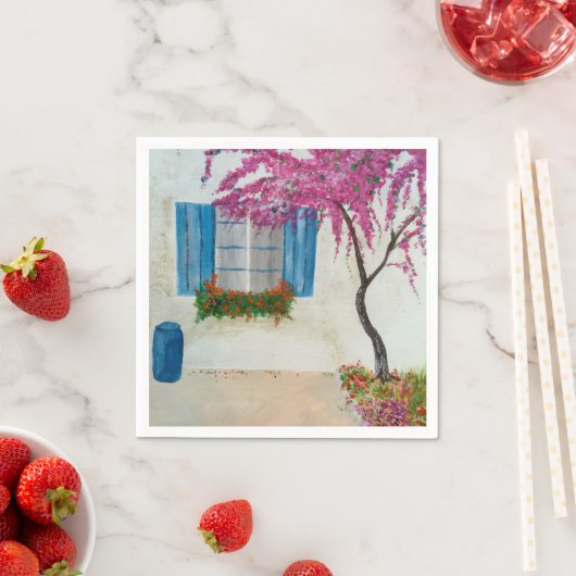 Serviette En Papier Fenêtre grecque (En situation)