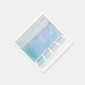 Serviette En Papier Fenêtre océanique ouverte avec mouettes (Coin)