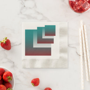 Serviette En Papier Fenêtres en blanc bordeaux turquoise