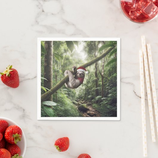 Serviette En Papier Fente De Noël Dans Rainforest (En situation)