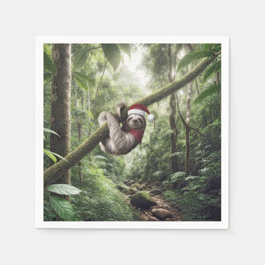 Serviette En Papier Fente De Noël Dans Rainforest (Devant)
