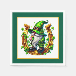 Serviette En Papier fer à cheval porte-bonheur lutin Saint-Patrick