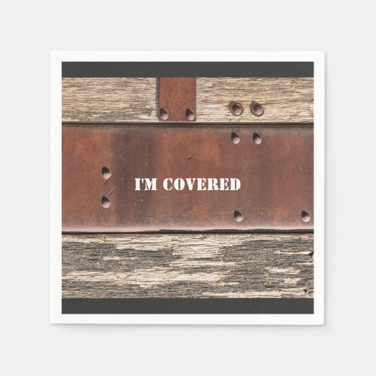 Serviette En Papier Fer Bois look homme fort (Devant)