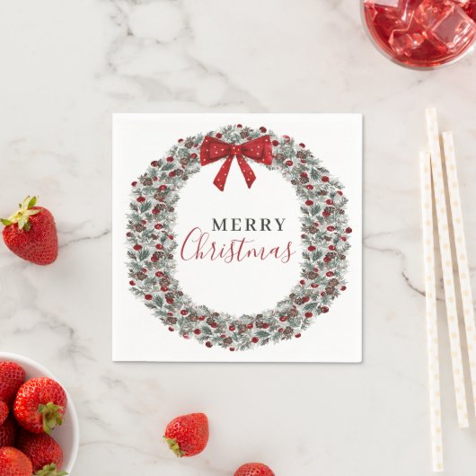 Serviette En Papier Fer d'aquarelle de Noël (En situation)