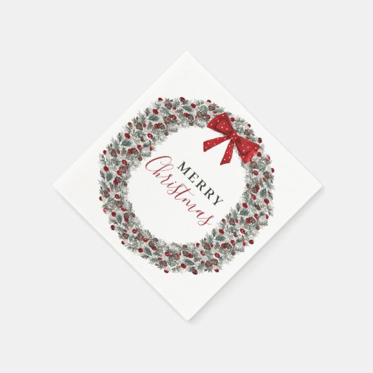 Serviette En Papier Fer d'aquarelle de Noël (Coin)