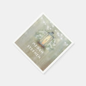 Serviette En Papier Fer lanterne éclaire Floral Rustic Grange Mariage (Coin)